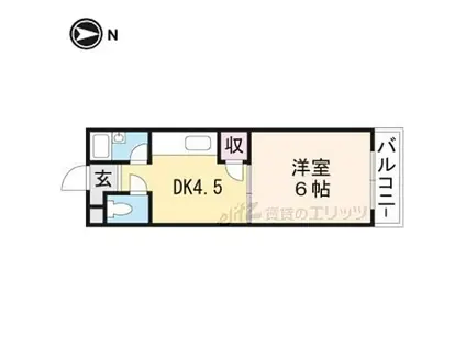 芥川ロイヤルマンション(1DK/3階)の間取り写真