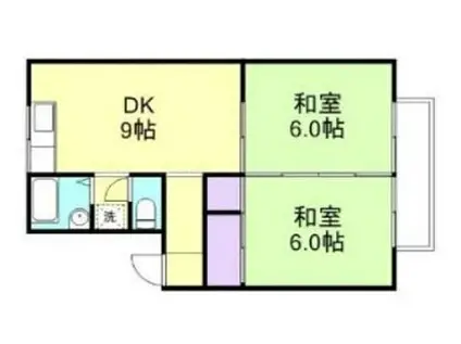 グレース松江(2DK/2階)の間取り写真