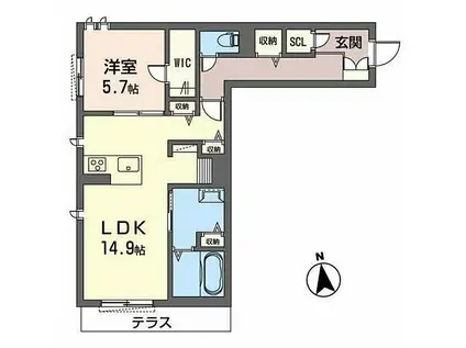 BEREO NANKAI WAKAYAMA CITY(1LDK/1階)の間取り写真