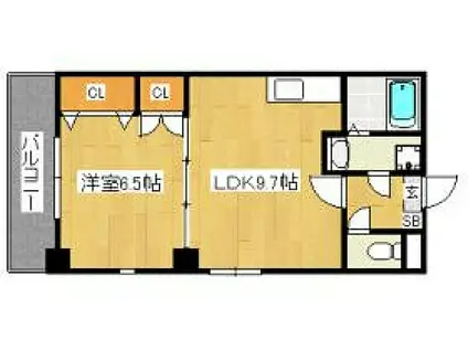 エミネンス住吉(1LDK/5階)の間取り写真