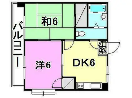 池川マンション(2DK/4階)の間取り写真