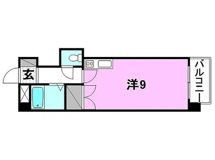グランドハイム朝生田(ワンルーム/2階)の間取り写真