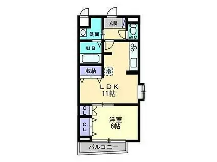 AXIS松前(1LDK/6階)の間取り写真