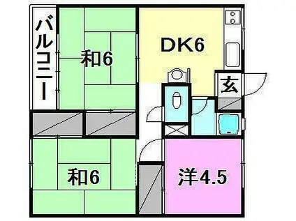 松本マンション(3DK/3階)の間取り写真