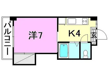 ミラハイツ枝松(1K/3階)の間取り写真
