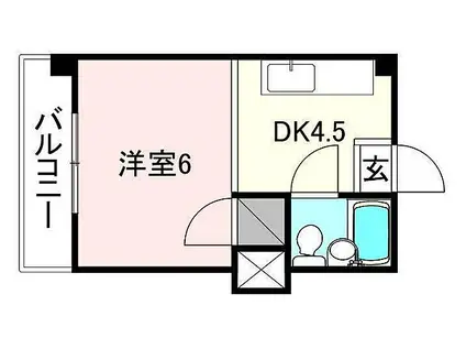 DAIKYO.BLD(1DK/2階)の間取り写真