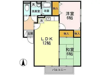 セジュール和泉 Ⅱ(2LDK/2階)の間取り写真