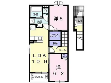 モダンハウスA(2LDK/2階)の間取り写真