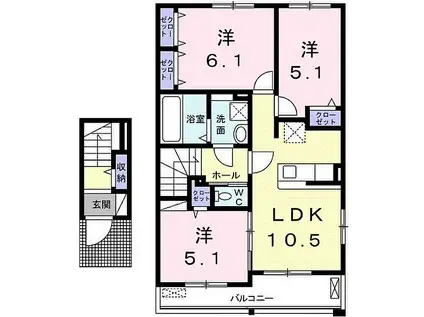 カイアーノ(3LDK/2階)の間取り写真