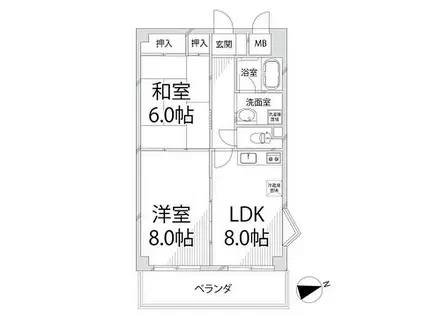 青山NKマンション(2LDK/2階)の間取り写真