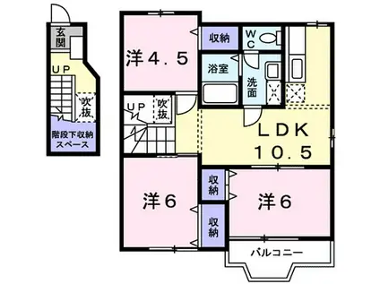 ドムアストリア(3LDK/2階)の間取り写真