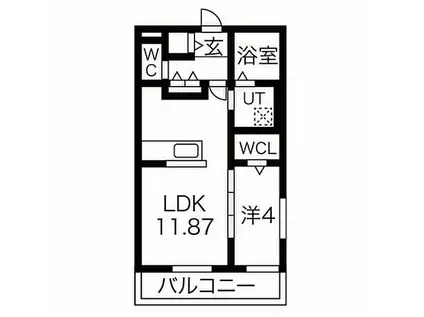 フォンターナ飾磨(1LDK/3階)の間取り写真