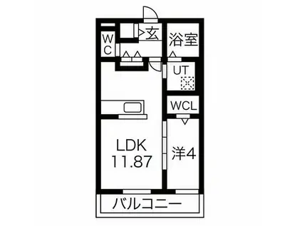 フォンターナ飾磨(1LDK/2階)の間取り写真