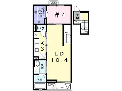 エスペランサ白鷺(1LDK/4階)の間取り写真