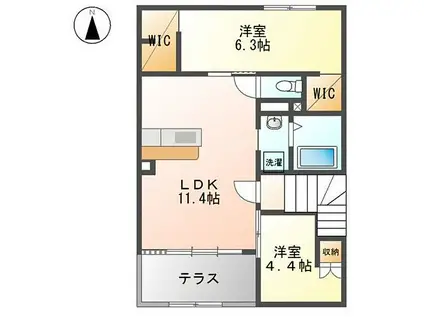 平塚市東真土アパート工事(2LDK/2階)の間取り写真