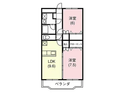 イーストガーデンウェールズ(2LDK/1階)の間取り写真