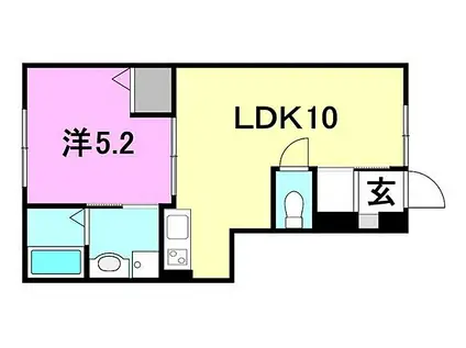 LUMIELE府中Ⅲ(1LDK/1階)の間取り写真