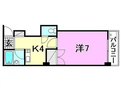 M-COURT三番町(1K/4階)の間取り写真