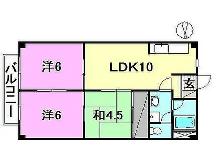 たかおマンション(3LDK/4階)の間取り写真