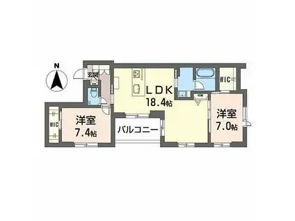 ヴィステリオ プレミア(2LDK/2階)の間取り写真