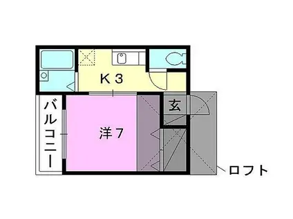 コンフォート南吉田(1K/2階)の間取り写真