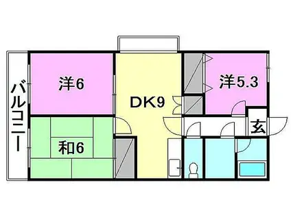 ユーミーつばきⅡ(3DK/3階)の間取り写真