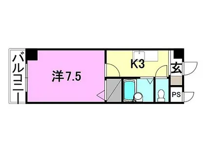 さくらマンション(1DK/4階)の間取り写真