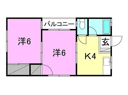 第2鎌田ビル(2K/3階)の間取り写真