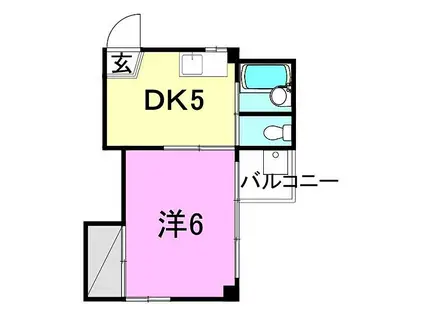 メゾンADⅡ(1DK/5階)の間取り写真