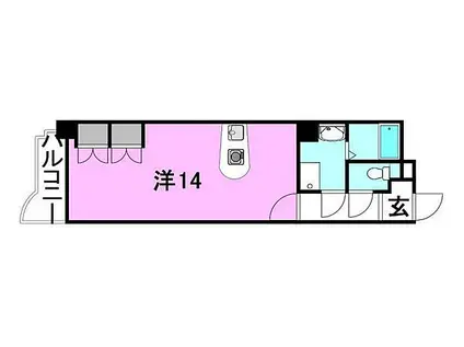 六軒家ロビンフラット(ワンルーム/3階)の間取り写真