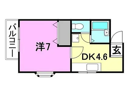 スプリエK(1DK/3階)の間取り写真