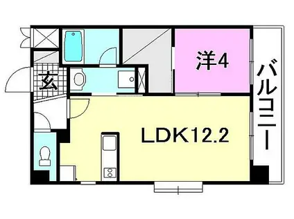 リヴェール居相(1LDK/5階)の間取り写真