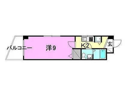 ロクス岡崎(1K/2階)の間取り写真