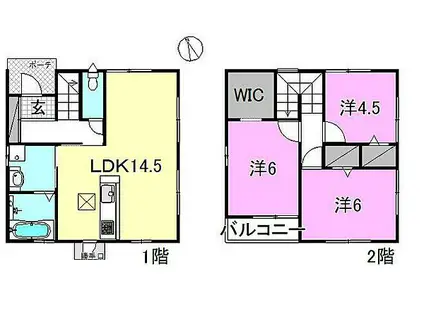 JR予讃線 北伊予駅 徒歩6分 2階建 築7年(3LDK)の間取り写真