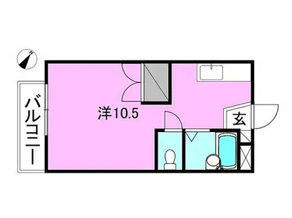 ラウンドストーン枝松(ワンルーム/2階)の間取り写真