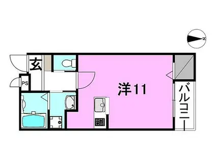 THE MARC TAKASAGO(ワンルーム/3階)の間取り写真