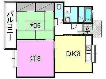 第4秀山コーポ(2DK/2階)の間取り写真