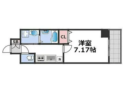 K-フロント今宮四番館(1K/3階)の間取り写真