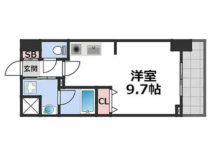 KDXレジデンス難波南(1K/13階)の間取り写真