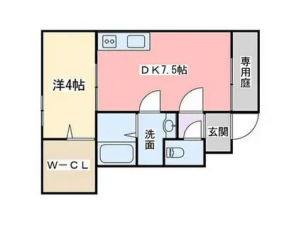 コンフォート青山 A棟(1DK/1階)の間取り写真
