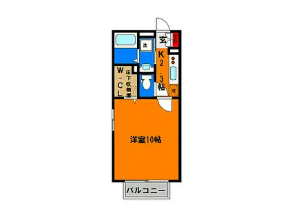 殿台NTステージ(1K/2階)の間取り写真