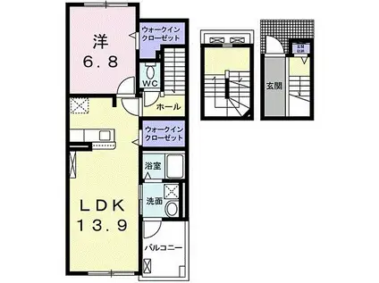 サリーチェ唐津(1LDK/3階)の間取り写真