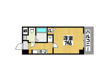 JR山陽本線 垂水駅 バス乗車時間：16分 中山西口バス停で下車 徒歩3分 7階建 築26年(1K/5階)の間取り写真