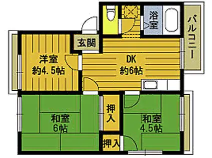 レピュート戸高(3DK/2階)の間取り写真