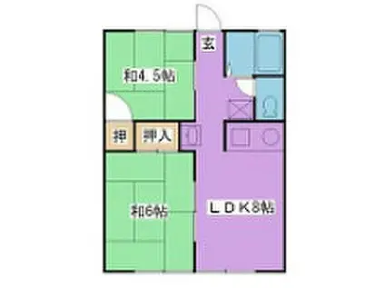 赤司アパート(2LDK/1階)の間取り写真