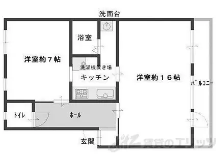 新川ビル(1LDK/3階)の間取り写真
