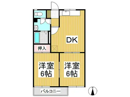 フレグランス会(2DK/1階)の間取り写真