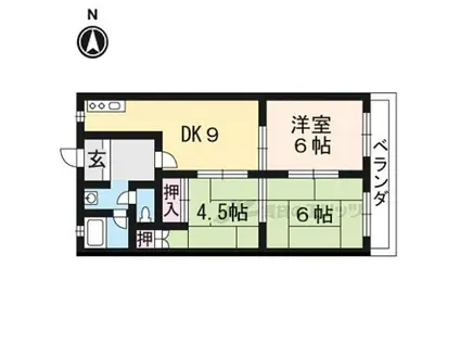 藤マンション(3DK/2階)の間取り写真