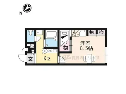 JR東海道・山陽本線 河瀬駅 徒歩16分 2階建 築17年(1K/2階)の間取り写真