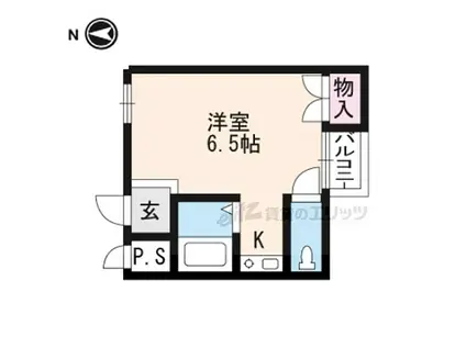 京阪石山坂本線 唐橋前駅 徒歩9分 4階建 築29年(1K/1階)の間取り写真